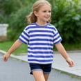 thumbnail image 7 of Guluxicc Boys Striped T Shirts Kids Toddler Fashion Crewneck Short Sleeve Loose Summer Tees Tops 1-14 Year, 7 of 7