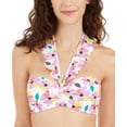 thumbnail image 2 of Kate Spade Womens Floral Ruffled Swim Top Separates White S, 2 of 4