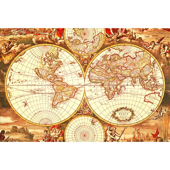 Jigsaw Puzzle for Adults 1000 Piece Historical World Map Wooden Puzzles 29.5 X 19.6 inches/75 x 50 cm