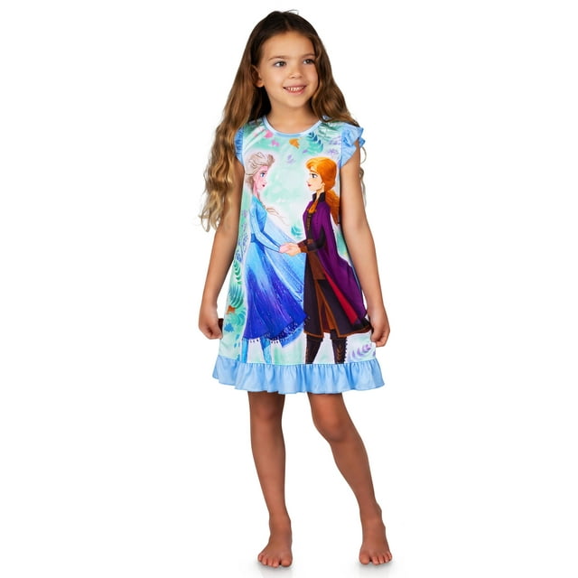 Robe de Nuit Congelée pour Filles Elsa et Anna Pyjama