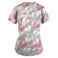 thumbnail image 5 of UoCefik Valentines Day Jogger Scrubs for Women Plus Size Love Heart Pattern Nurse Nursing Uniforms Funny Plus Size Short Sleeve V-Neck Tshirts Medical Scrub Shirt Tops with Pockets White 3XL, 5 of 5