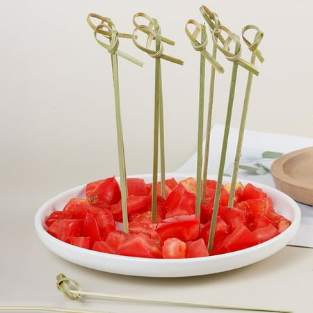 

Tuelaly 100Pcs/Bag Fruit Forks Sharp Tip Non-slip Healthy Convenient Party Salad Fruit Sticks Restaurant Supplies