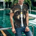 thumbnail image 6 of KLL Tribal Style Raccoon for Men's Baseball Shirts,Short Sleeve Casual Shirts Button Down Shirt for Men Beach Summer Wedding Shirt-3X-Large, 6 of 7