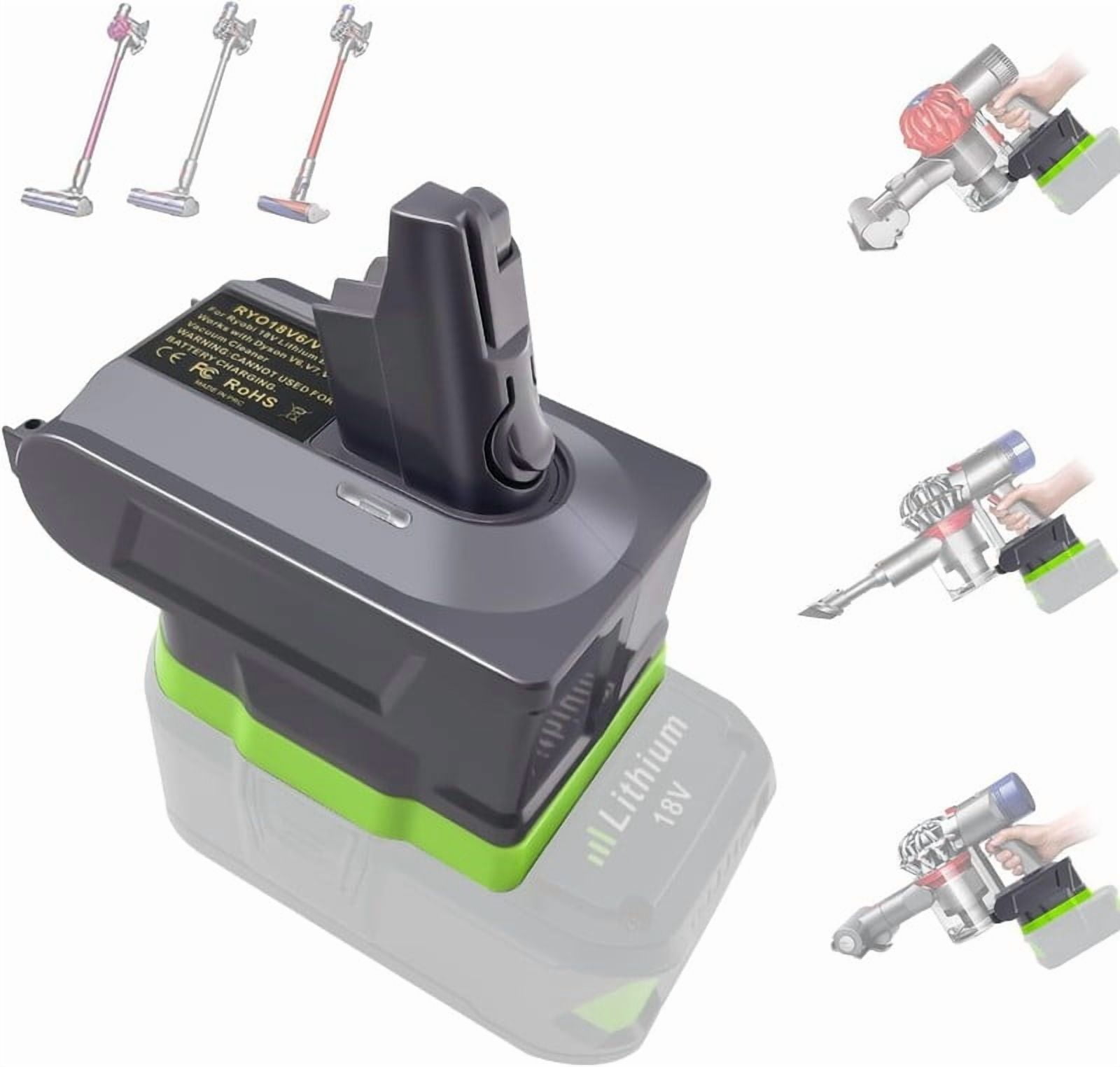 3-in-1 V6/V7/V8 Adapter for Ryobi 18V ONE+ Battery Convert to for Dyson V6/V7/V8