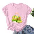 thumbnail image 1 of Pntutb Hauts Grande Taille Liquidation Pâques T-Shirt Décontracté Imprimé à Manches Courtes pour Femme Haut à Manches Courtes Col Rond Hauts/chemises Rabais, 1 of 3