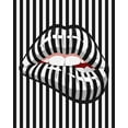 thumbnail image 2 of ABPHOTO Polyester 5x7ft Black and White Stripes Backdrop Creative Lips Teeth Wallpaper Photography Background for Girls Lover Happy Valentine's Day Party Portraits Photo Studio Props, 2 of 3