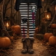 thumbnail image 5 of Halloween Leggings for Women Elastic High Waist Lifting Spooky Print Tights Pants Workout Yoga Pants, 5 of 7