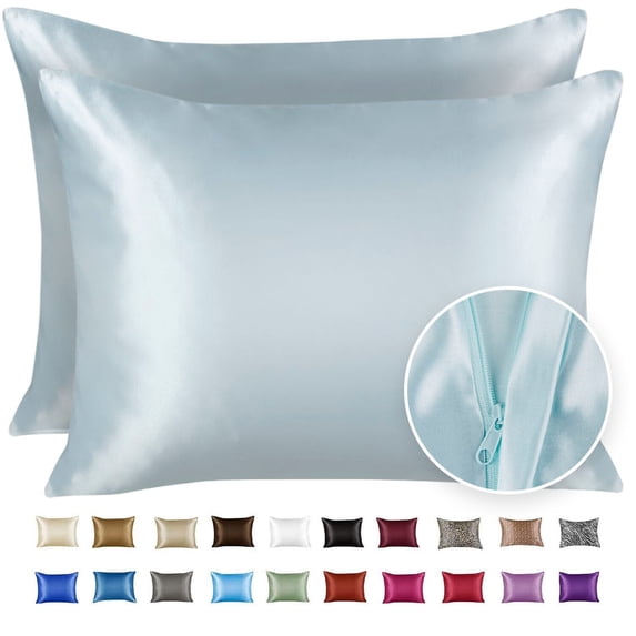 LELINTA Satin Pillowcase for Hair and Skin Silk Pillowcases - Pillow Case Luxury Satin Pillowcases with Zipper Closure, Satin Pillow Case Cover, Standard Satin Silk Pillowcase for Hair & Skin 1 Pack