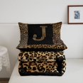 thumbnail image 5 of Catabedysis Cheetah Letter J Full Size Comforter Sets For Girls,Mixed Leopard Print Bedding Comforter Set,Black Reversible,3pcs,1 Comforter and 2 Pillowcases, 5 of 7