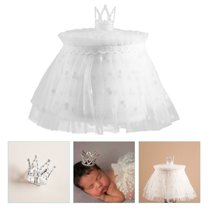 Raindrops 1Set Lace Metal Fluffy Skirt Princess Style Photography Outfit for Newborn Girl Photo Shoot Props 35X15CM