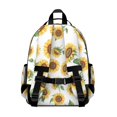 thumbnail image 3 of Sunflower White Pattern Cute School Backpack Bag for School with Padded Back and Adjustable Shoulder Straps 15.25"x11.5"x5.25", 3 of 5