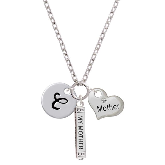 Delight Jewelry Silvertone Large Script Letter - C - 3/4'' Disc - Always My Mother Bar Zoe Necklace