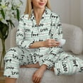 thumbnail image 6 of Easygdp Love lettering Women's Long-Sleeve Shirt and Full-Length Bottom Pajama Set,Two Piece Loungewear Soft Pajama Top and Pants Pjs Sleepwear-Small, 6 of 7