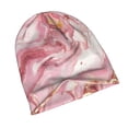 thumbnail image 4 of Adult Knitted Cap 11 X 10.6 In Two-Layer Design Breathable Light Dry And Easy Care Covering All Antiskid Anti-Wrinkle Pink Marble_1, 4 of 8