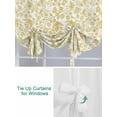 thumbnail image 3 of Yellow Flowers Tie Up Curtains for Windows 63 Inch Length Balloon Curtains Kitchen Adjustable Balloon Window Shade Country Pastoral Floral Leaves Vines Tie Up Valance Bathroom Curtain Window 42"x63", 3 of 6