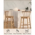 thumbnail image 4 of Joyyskill Modern Bar Stools Set of 3, 24" Wooden Counter Height Barstools, Modern Armless Farmhouse Bar Dining Chairs with Back & Footrest, Natural Oak, 4 of 5