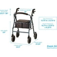 thumbnail image 3 of Zoom 24 Rolling Walker - Blue - 1 Each / Each - 4224BL, 3 of 10