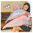 thumbnail image 4 of Juguetes de peluche de delfín de tamaño gigante para niños y niñas, muñecos de almohada de animales marinos suaves, cojín para dormir, regalo encantador, 35-130CM, 4 of 5