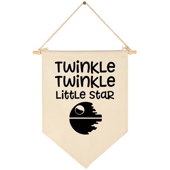 Twinkle Twinkle Little Star - Lienzo Colgante Bandera Cartel De Pared Decoración Regalo Para Bebés Niños Niño Guardería Habitación Adolescente Puerta Principal - Citas De Star Wars