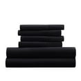 thumbnail image 6 of Twin Extra Long, Black Solid Microfiber 6 Piece Bed Sheet Set, by Noble Linens, 6 of 11