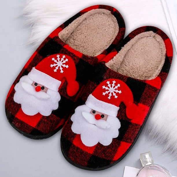 Zapatillas de piel esponjosa Navidad Acogedor Papá Noel Artículos para el hogar (40-41) Wdftyju Tenis De Mujer Tenis De Hombre