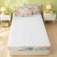 thumbnail image 4 of Erosebridal Watercolor Blossom Zipper Twin Comforter Sets with Fitted Sheet and 2 Pillowcases, Chic Flower Zipper Bedding Set, Reversible, Watercolor Blush, Reversible, 4 of 7
