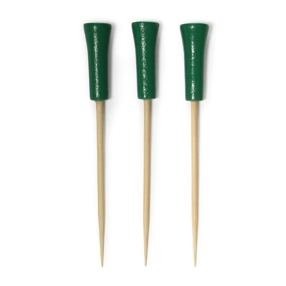 BambooMN Decorative Golf Tee Bamboo Cocktail Sandwich Skewer Picks - 3.5" - Green - 1,000 Pieces