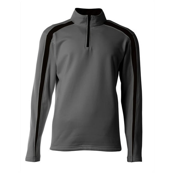 A4 Youth Spartan Fleece Quarter Zip For Youth Male in Graphite/Black | NB4005