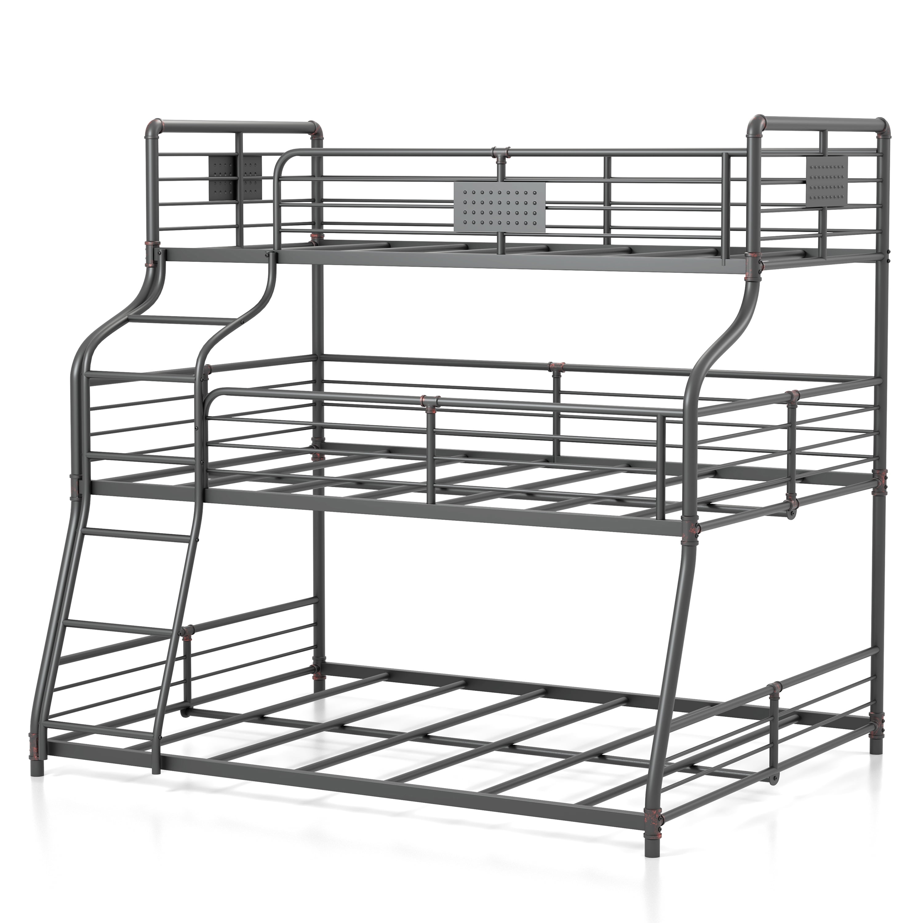 Furniture of America Adeleh Metal Sand Black Kids Twin/Full/Queen Triple Bunk Bed