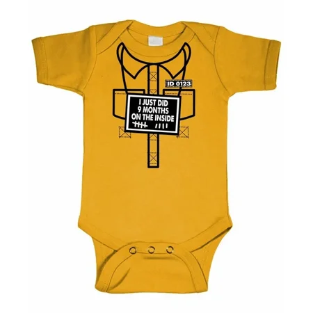 Baby Bodysuit BELLA CANVAS I Just Did Nine Months On The Inside - Cotton Baby Bodysuit