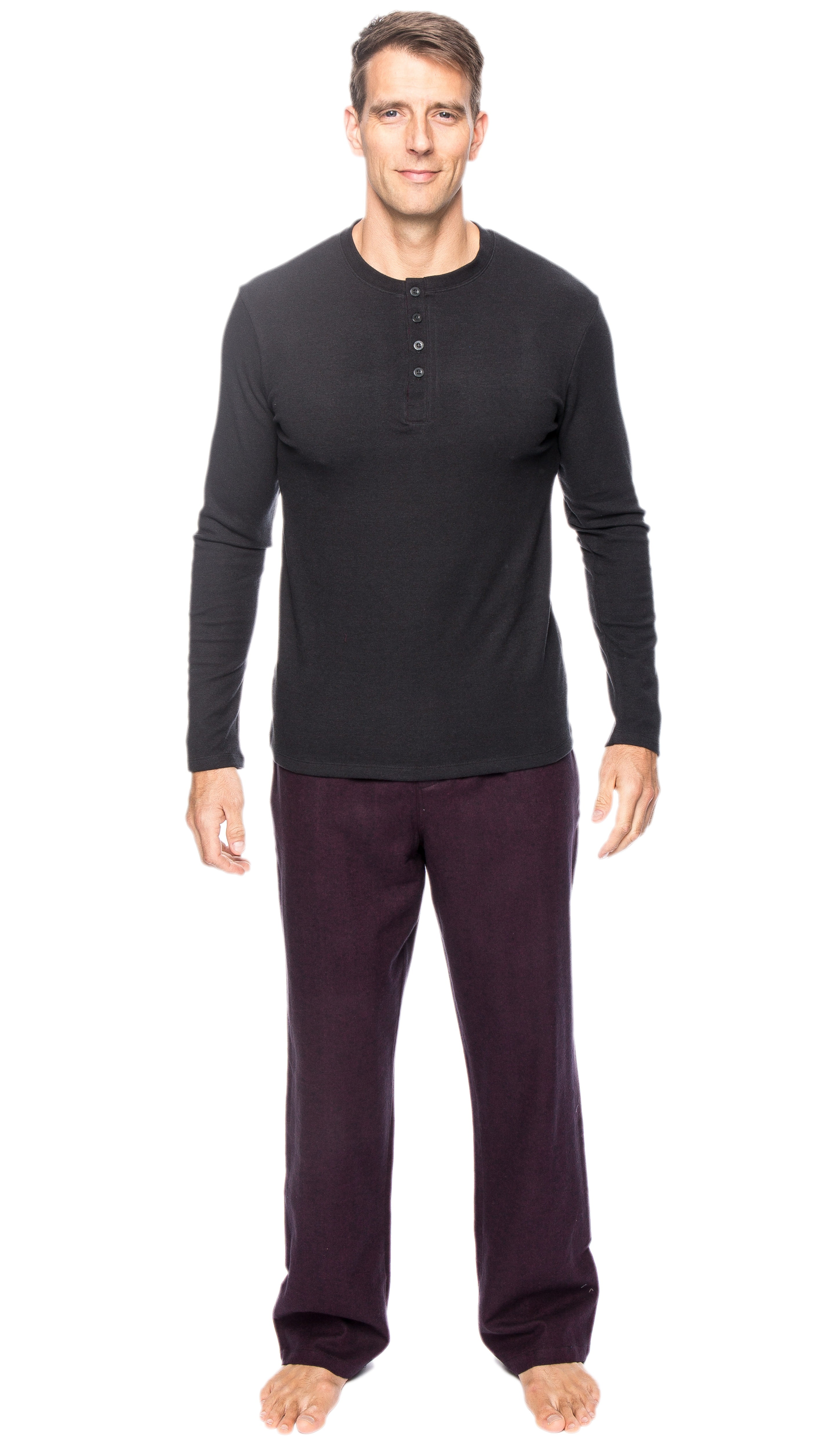 Noble Mount Noble Mount Men's Premium Flannel Thermal Lounge Set with