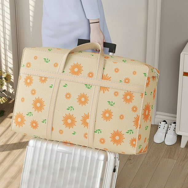 Bolsa de almacenamiento resistente con asas de transporte reforzadas, bolsa de almacenamiento de ropa de gran tamaño, bolsa de embalaje para mudanzas, cremallera doble gruesa que ahorra espacio de via