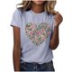 thumbnail image 1 of Primavera Top Mujeres de Moda de Cuello Redondo con Patrones de Corazón de Manga Corta Camiseta Top para Uso Diario Y de Fiesta, 1 of 5
