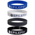 thumbnail image 3 of "EPILEPSY" Medical Alert ID Silicone Bracelet Wristbands 4 Pack, 3 of 3