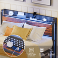 thumbnail image 3 of Hexmn LED Storage Shelves and Underbed Storage Metal Platform Bed Frame with Headboard, Queen, 3 of 7