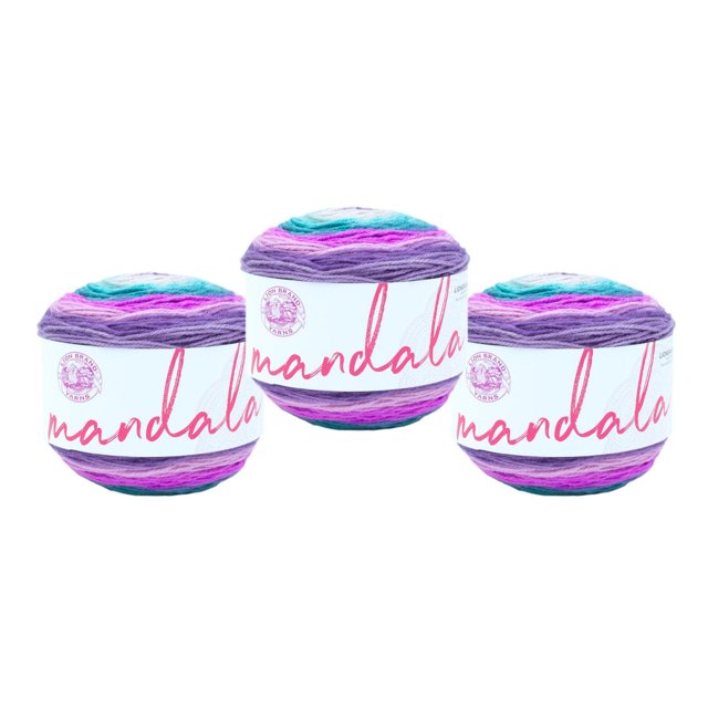 Lion Brand Yarn Mandala Multicolor Light DK Acrylic 3 Pack Yarn