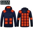 thumbnail image 2 of Heated Jackets Men Women Windproof Plus Size 26 Heated Jacket Coat USB Intelligent Constant Temperature Heated Coat Outerwear Blue M, 2 of 6