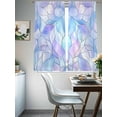 thumbnail image 4 of Stained Glass Sheer Curtains for Living Room Bedroom Blue Purple Floral Geometric Sheer Curtains 72 Inch Long 2 Panels Set Light Filtering Curtain Window Treatments Drapes for Dining Room, 4 of 6