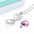 thumbnail image 4 of Cremation Jewelry Heart Urn Necklaces for Ashes for Women Flower Memorial Mini Keepsake Ashes Hollow Pendant Ashes Holder, 4 of 5