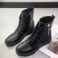 thumbnail image 4 of NECHOLOGY Botas Mujer Adulto Femenino Zapatos Botines mujer Zapatos de mujer Botas de suela gruesa Moda Cómodo Suela Retro Botas de media Botas casuales (Black, 37), 4 of 7