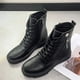 thumbnail image 4 of NECHOLOGY Botas Mujer Adulto Femenino Zapatos Botines mujer Zapatos de mujer Botas de suela gruesa Moda Cómodo Suela Retro Botas de media Botas casuales (Black, 39), 4 of 7