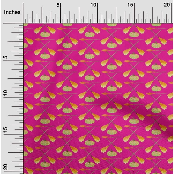 oneOone Cotton Flex Fuschia Pink Fabric Halloween Fabric For Sewing Printed Craft Fabric By The Yard 40 Inch Wide