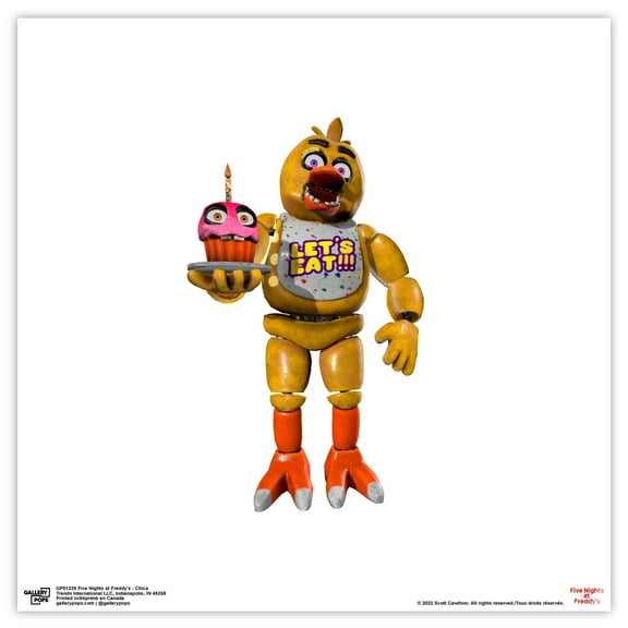 Gallery Pops Five Nights at Freddy's - Chica Wall Art, Unframed Version, 12" x 12"
