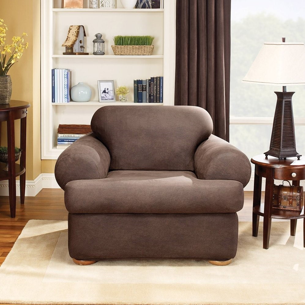 T Cushion Chair Slipcover Brown, Oversized Chair Slipcover T Cushion