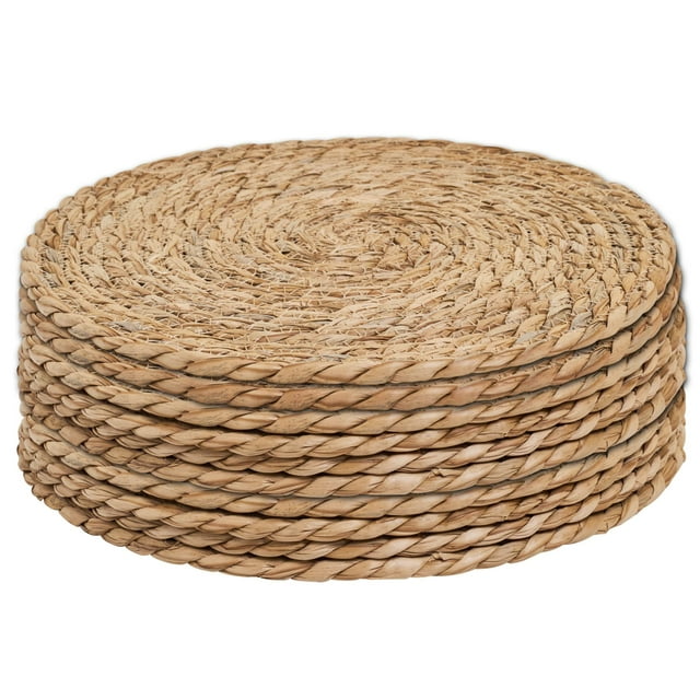 Juego de manteles individuales Defined Deco, tejido con jacinto de agua, 10 unidades, 30 cm