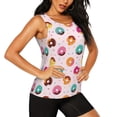thumbnail image 2 of Balery Colorful Donuts Camiseta sin mangas estampada ligera para mujer, tops de entrenamiento sin mangas, camisetas de yoga transpirables de secado rápido.-Large, 2 of 7