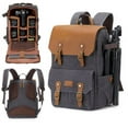 thumbnail image 2 of High-End Men's SLR Camera Backpack USB Large Camera Bag Waterproof Waxed Canvas Backpack Professional Camera Drone Backpack Outd (Darkgray3), 2 of 7