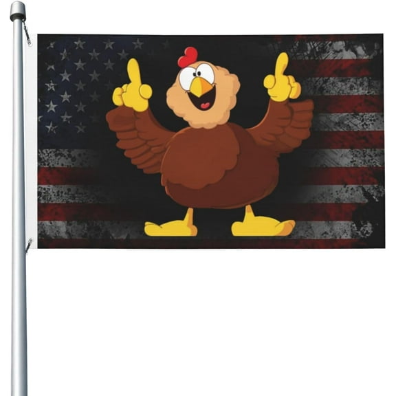 Funny Thanksgiving Turkey 3x5 Double Sided Flag Fade Resistant Banner Polyester Flag with 2 Brass Grommets For Indoor Outdoor53