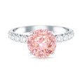 thumbnail image 5 of Rosec Jewels IGI Certified Lab Grown Diamond Pink Engagement Ring 3 Carat - VS1 Grade, 925 Sterling Silver, US 4.00, 5 of 9