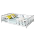 thumbnail image 3 of Alvantor Full Size Floor Bed with Entrance and Guardrails – Low Montessori Wood Bed Frame for Toddlers, White, 3 of 5